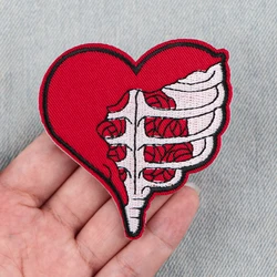 Skeleton Heart Embroidery Patch Nurse Doctor Iron On Patches For Clothing Thermoadhesive Patches On Clothes DIY Sew Badges