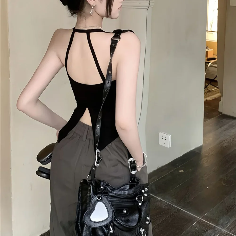 

Backless Top Fitness Suspender Top High Stretch Fabric Regular Clothing Length Suitable For Summer Sleeveless Design