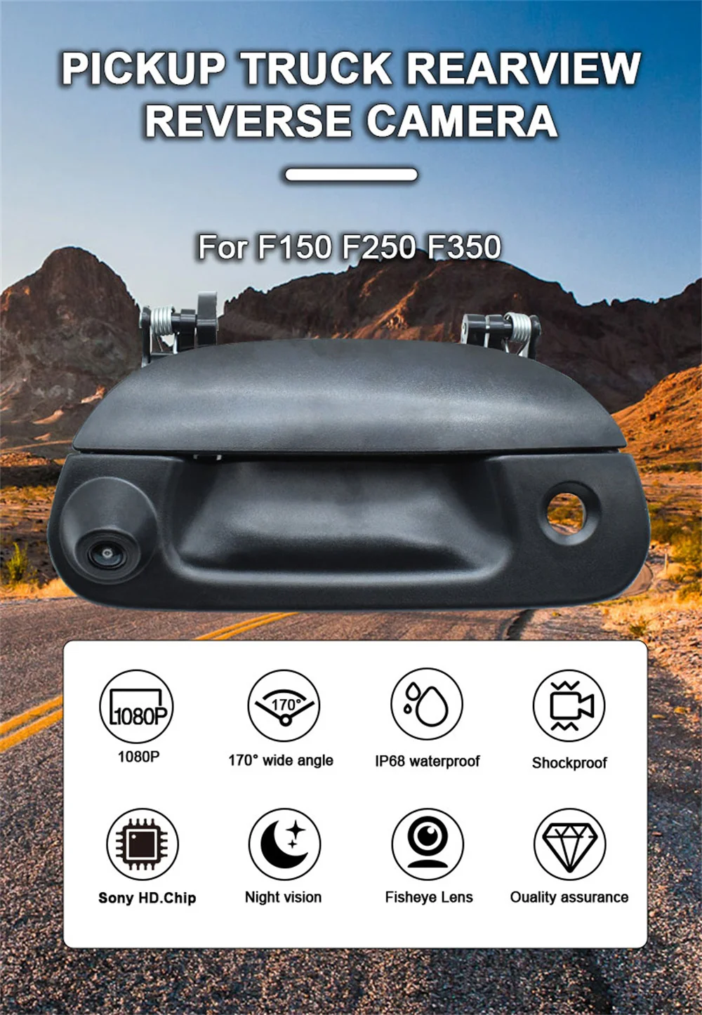 Vehicle AHD 1920x1080P 170° Pickup Trunk Handle Rear View Camera For Ford Exlorer Sport Trac 2001-2005 LOBO 2001- 2003Car Camera