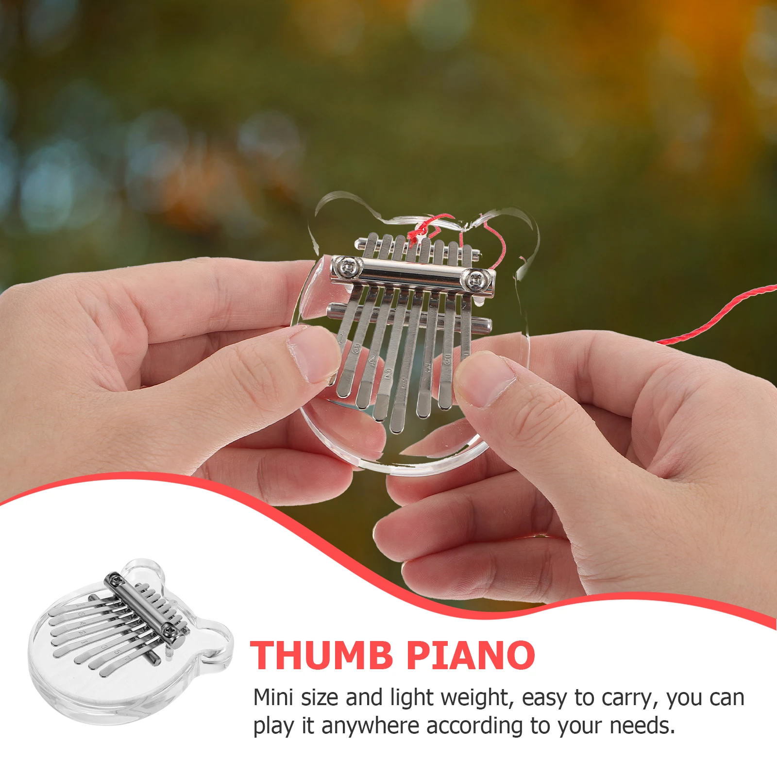 

Mini Thumb Small Finger Adorable Portable Small Finger Piano Instrument Accessory Lightweight Beginners Kids Professional