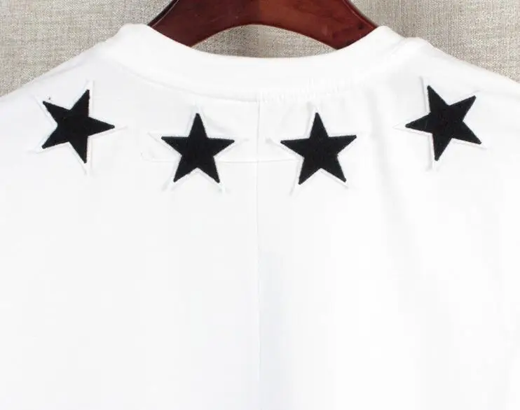 High New Novelty 19ss Men High 4 7 flocking stars T Shirts T-Shirt Hip Hop Skateboard Street Cotton T-Shirts Tee Top Top #33