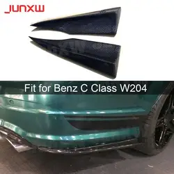 for W204 C63 AMG Carbon Fiber Rear Bumper Lip Splitters Aprons for Benz W204 C63 AMG 2009-2014 Bumper Fins Flaps Body kits