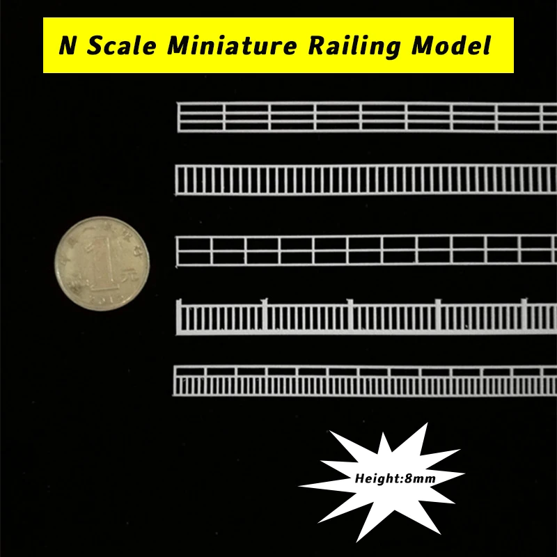 1pc 8mm N skala 1:150 miniaturowy Model balustrady do modelowania Model statku plastikowe zabawki ogrodzenia dla zestawy do budowania dioramy