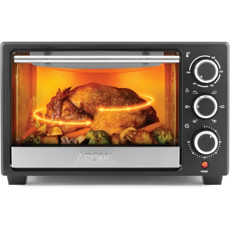 

AROMA Turbo 6-in-1 Countertop Convection Oven, Toaster Oven, and Roaster Oven with Circulating 450-Degree Heat （ABT-316B）, Black