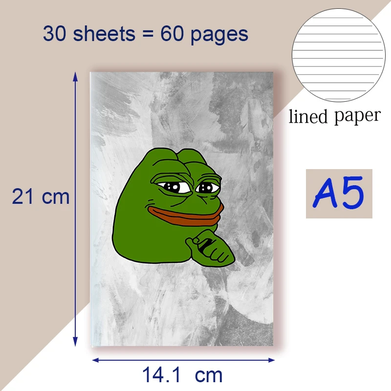 Cuaderno A5 I Exist sin mi aprobación Frog divertido surrealista Meme Me LIBRO DE NOTAS gráficas prevalecientes para suministros de escritura diario