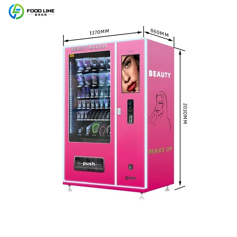 Automatic cosmetic vending machines, touchscreen dealers with automated cosmetics and beauty products