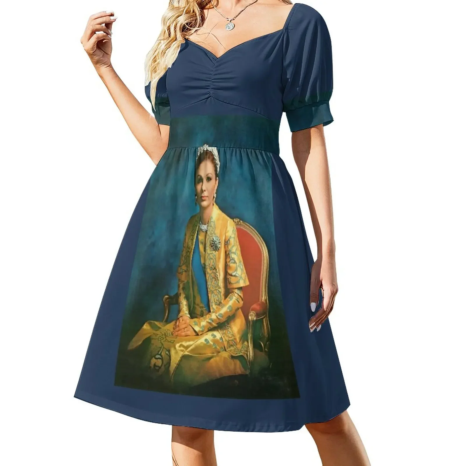 

The Queen of Iran, Shahbanoo Short-Sleeved Dress luxury dresses Beachwear chic and elegant woman dress