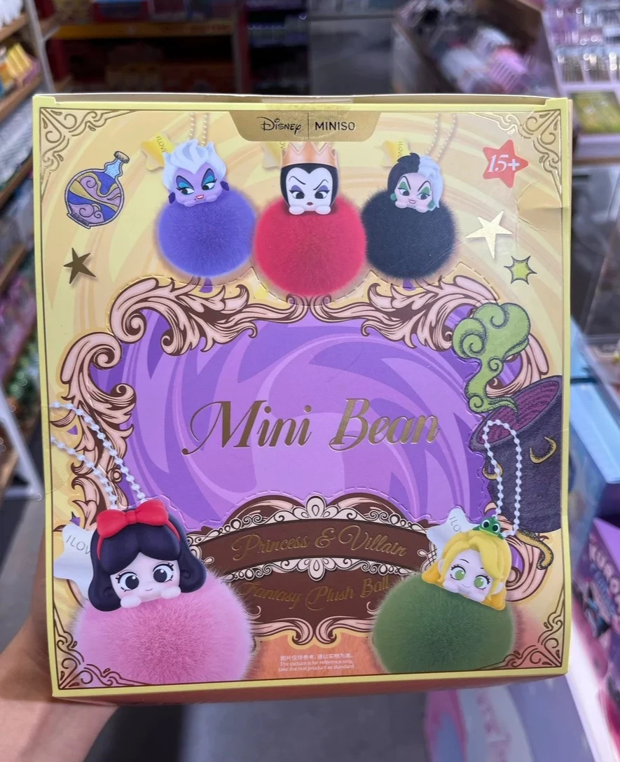 Miniso  Pendant Blind Box Princess And Villain Dreamy Velvet Ball Anime Peripheral Trendy Play Gift Ornament Customized