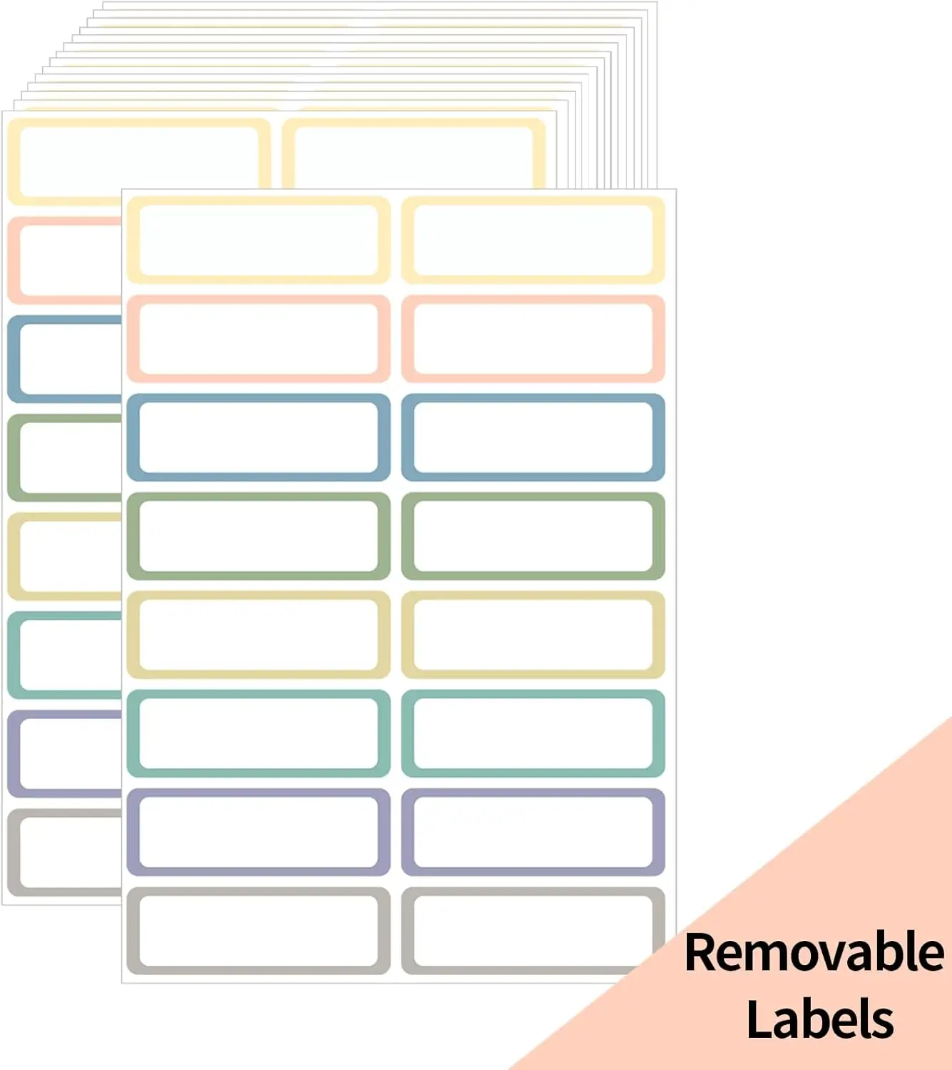 

Removable Labels 240 Pack, Self-Adhesive Rectangular Stickers for Food Containers, Freezer and Storage, 8 Colors