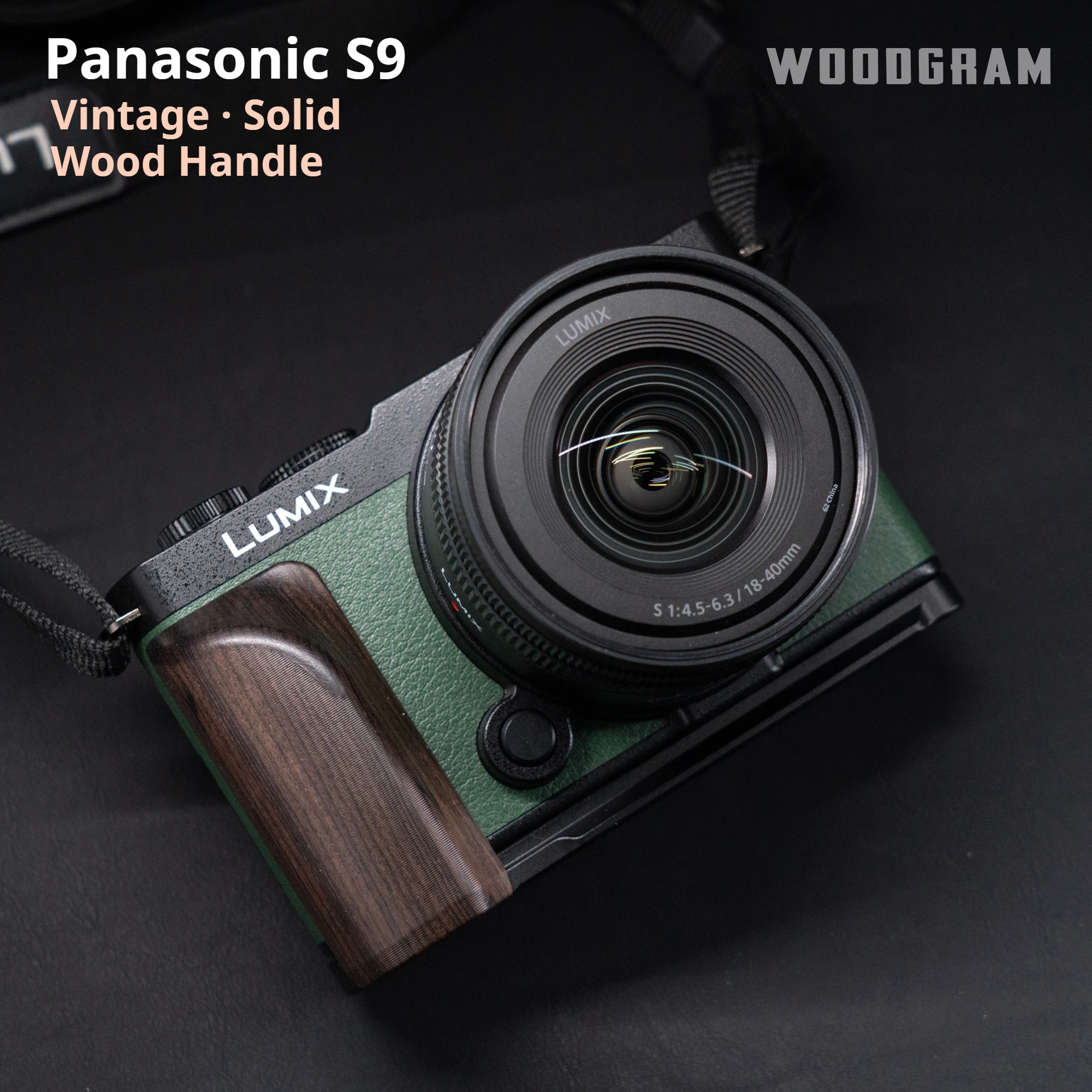 WOODGRAM Walnut Wood/Ebony Base For Panasonic S9 Retro Solid Wood Photography L-shaped Handle With Arca Quick Loading Board