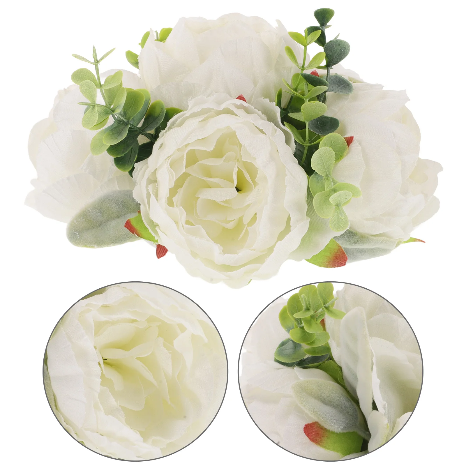 

Artificial Peony Flower Ball Centerpiece Silk White Fake Flowers for Wedding Table Decor Bridal Bouquet Home Dining Fireplace