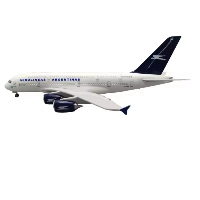 NEW 46cm Scale Diecast Resin A380 Air Bus Passenger Aircraft Australia Airplane Model Argentina Airways With Cabin Lights Gift