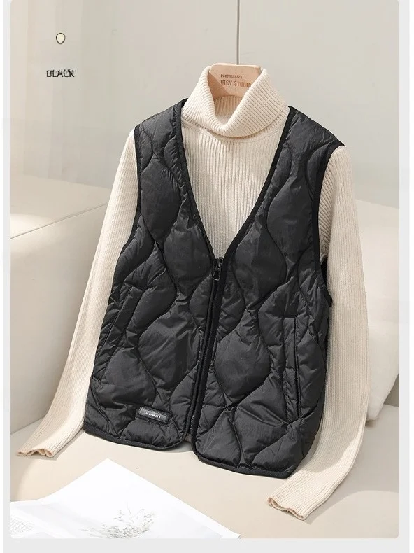 ort V-ne Damen Jaet 2025, Herbst, neue Sle, vielseitige Innenbekleidung, Oberbekleidung, Polyesterfaser, bestickt, Spleiß, dünnes Modell