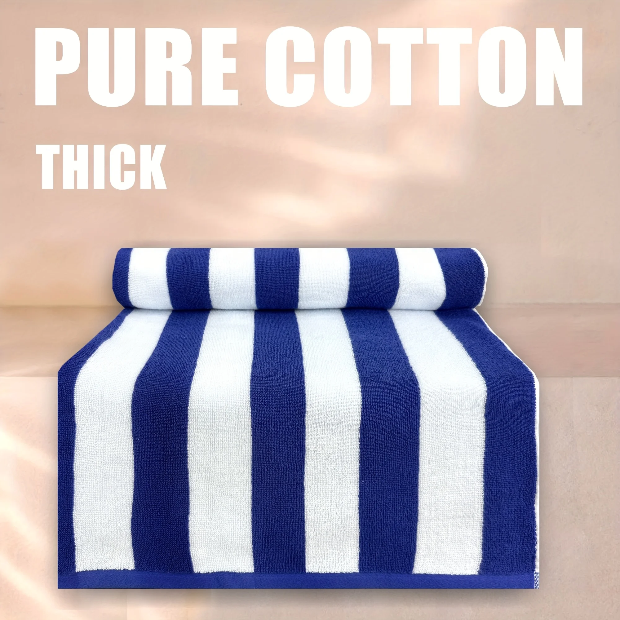 

Пляжное полотенце из чистого хлопка в полоску, 70*140 см, двустороннее, махровое, с начесом и ворсом, толстое, мягкое, с высокой впитываемостью, унисекс