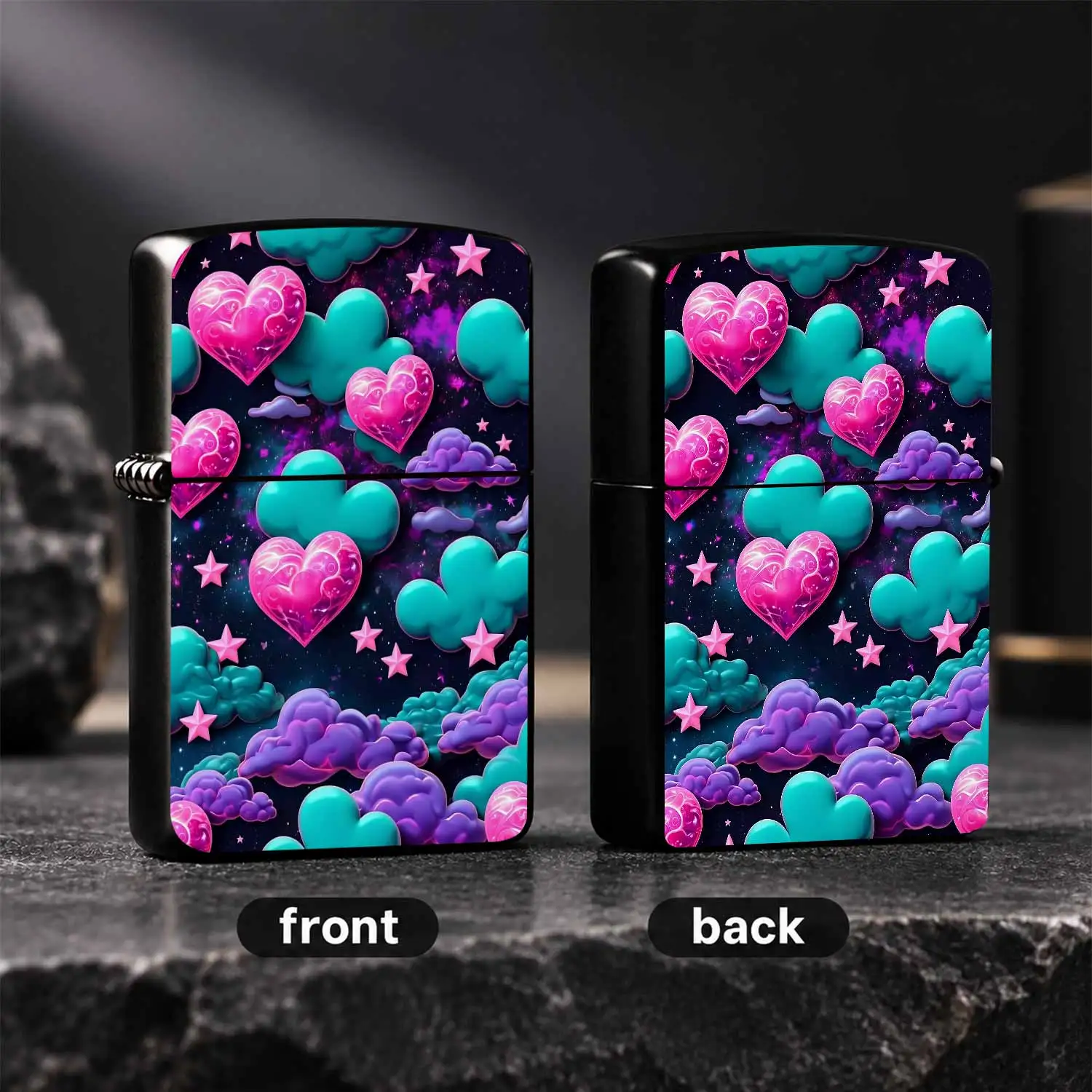Creative Dream Galaxy Heart Lighter, Glossy Pinklove Decor, Playful Cool Nebulaatmosphere Accessory, Portable Unique Daily Ornament, Exquisite Versatile Present For Partners And Friends For All Scenes A Humorous And Interesting Lighter