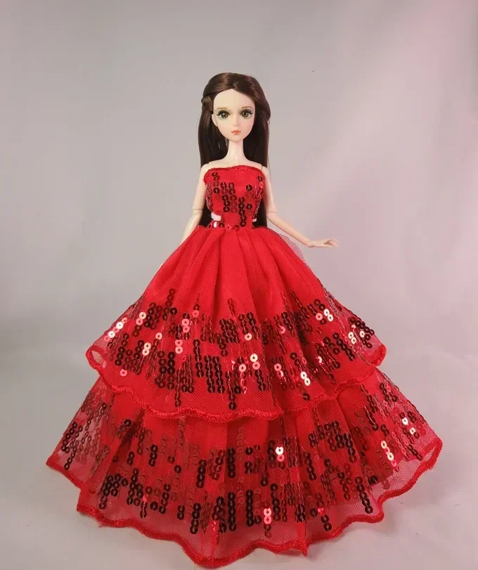 Robe de mariée en dentelle florale pour Barbie, vêtements beurre, tenues de princesse Barbie, robe de soirée, accessoires de poupées, jouet 11.5,