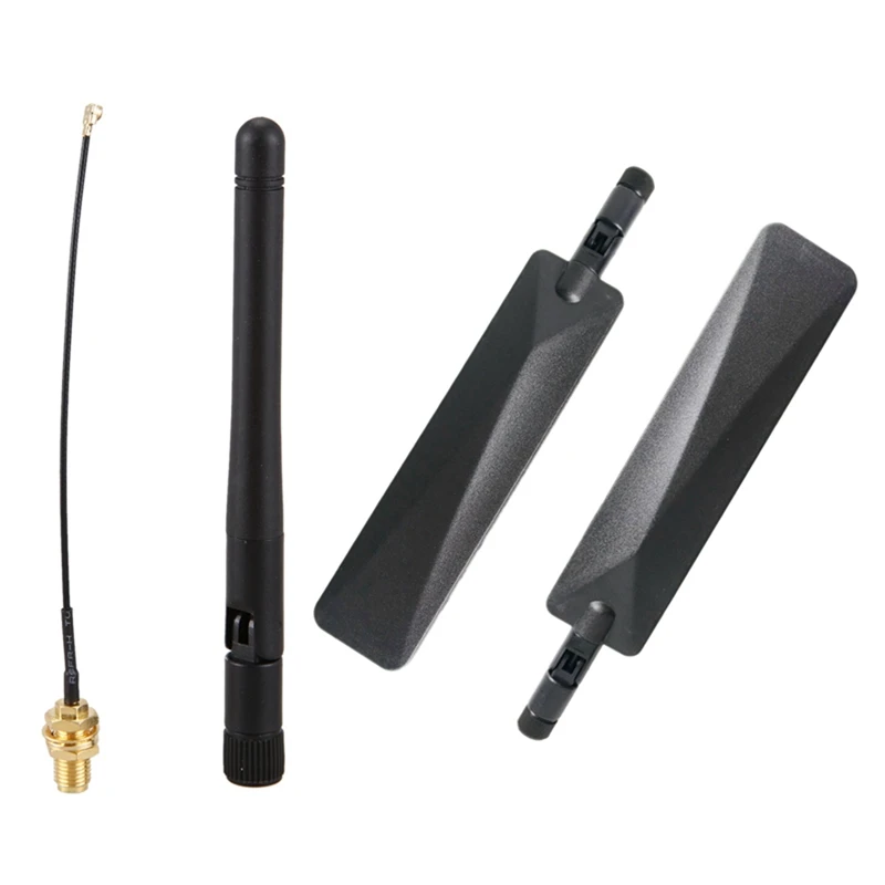 1Set 433Mhz Antenna 3Dbi GSM RP-SMA Plug Rubber Waterproof Lorawan Antenna & 2X 4G LTE Antenna 12Dbi SMA Male Antenna