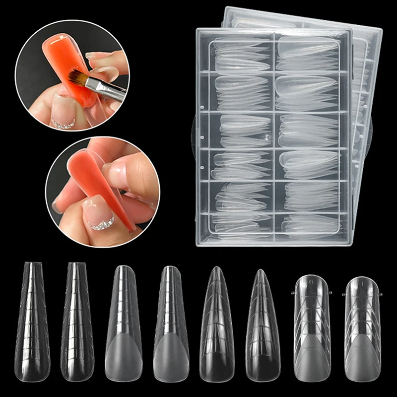 120 Pcs Nail False Tips Mould Quick Building Mold Tips Nail Dual Forms Finger Extension Nail Art Uv Building Uv Gel Tools Salon