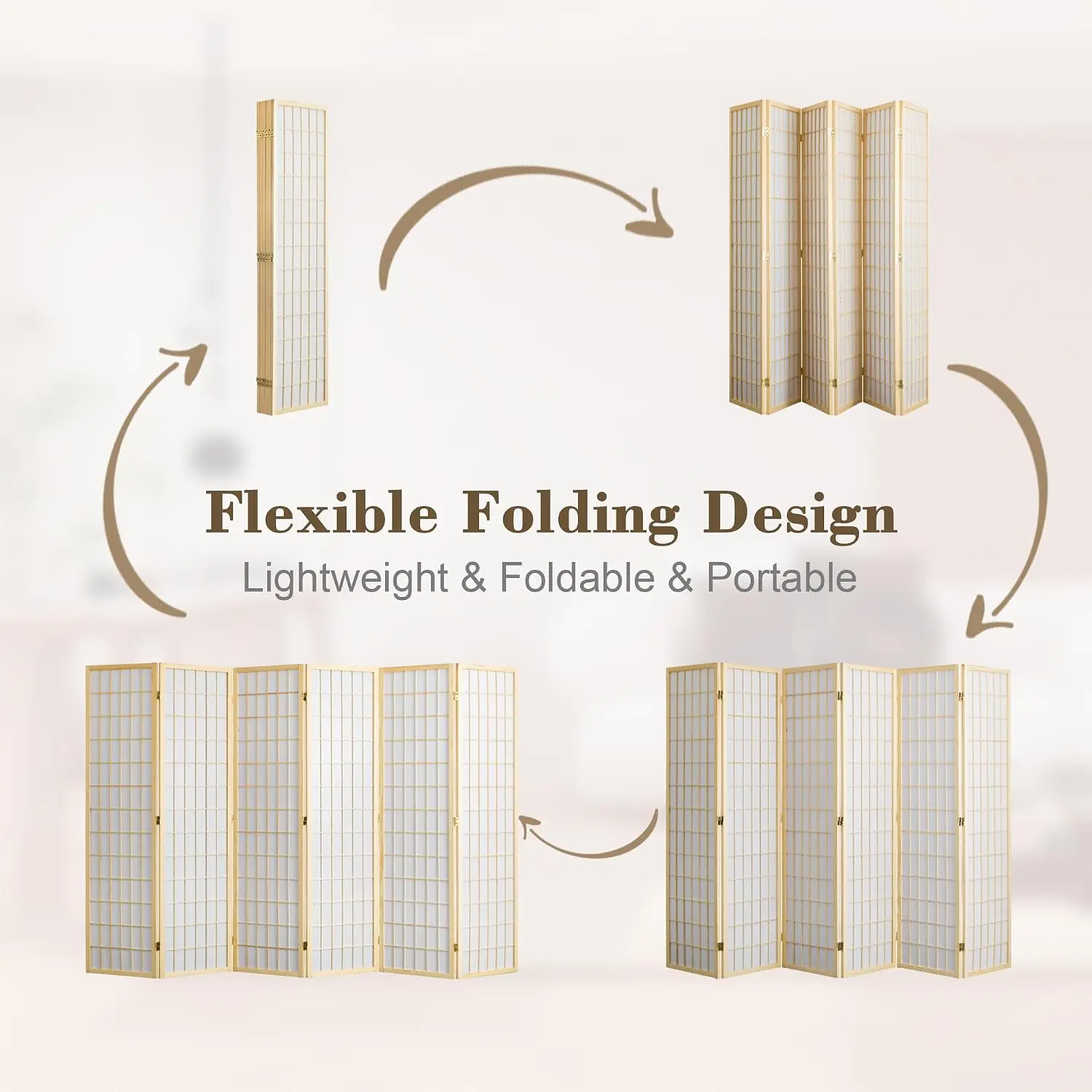 6 Panel Folding Room Divider P - огляд і ціна Shoji Screen Divider
