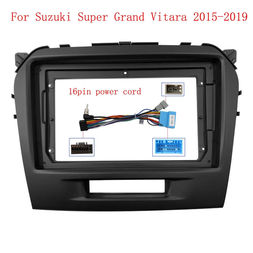 

2DIN 9 Inch For Suzuki Super Grand Vitara 2015-2019 Car Frame Fascia Adapter Android Radio Dash Fitting Panel Kit