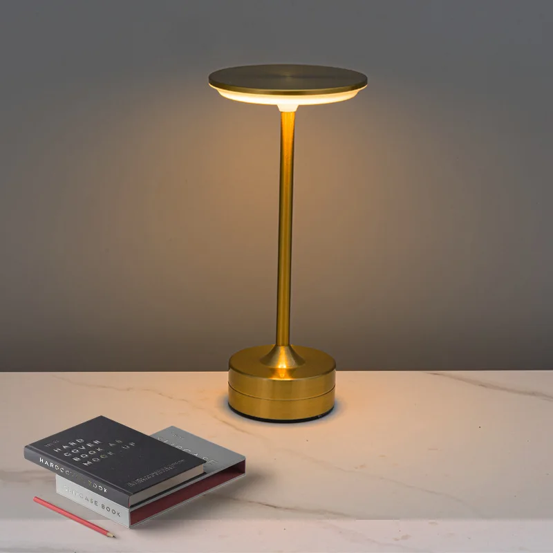 Induction flying saucer touch desk lamp hotel restaurant charging metal lamp decoration retro I-shaped desk lamp