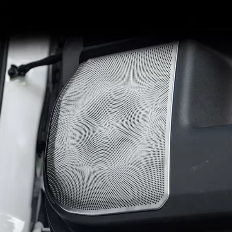 Stainless Steel Car Door Speaker Horn Cover Dustproof Stickers Interior Decoration Accessories For Toyota Prado LC250 2024 2025