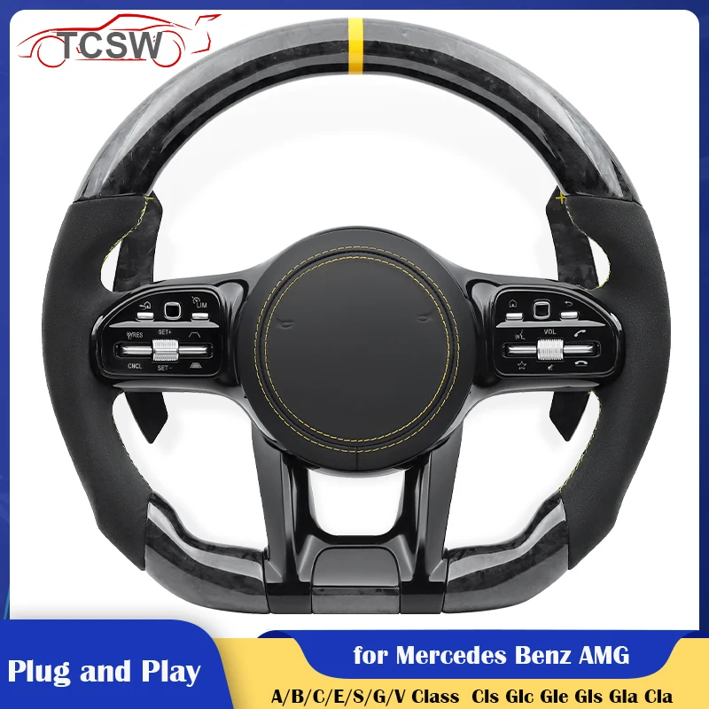 

TOP Quality Forged Carbon Car Steering Wheel for Mercedes Benz AMG W204 W205 W221 W222 W223 W177 Cls Glc Gle Gls Gla Cla Glk Slc