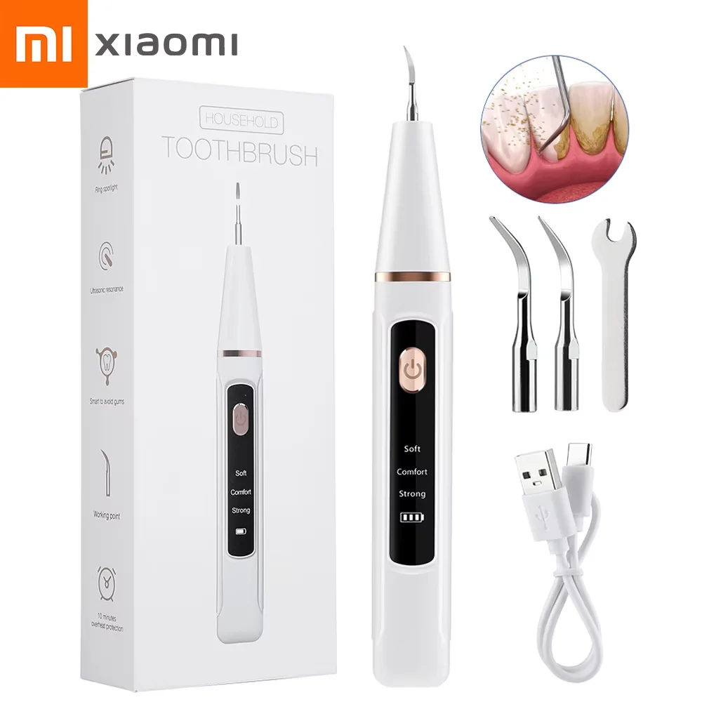 Xiaomi mijia ultrassônico dental scaler dentes tártaro removedor de cálculo de alta qualidade clareamento dental elétrico sonic limpador de dentes