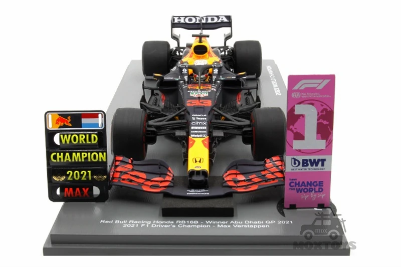 Spark 1:18 F1 2021RB16B No33 Winner Abu Dhabi With No.1 Board Diecast Model Car