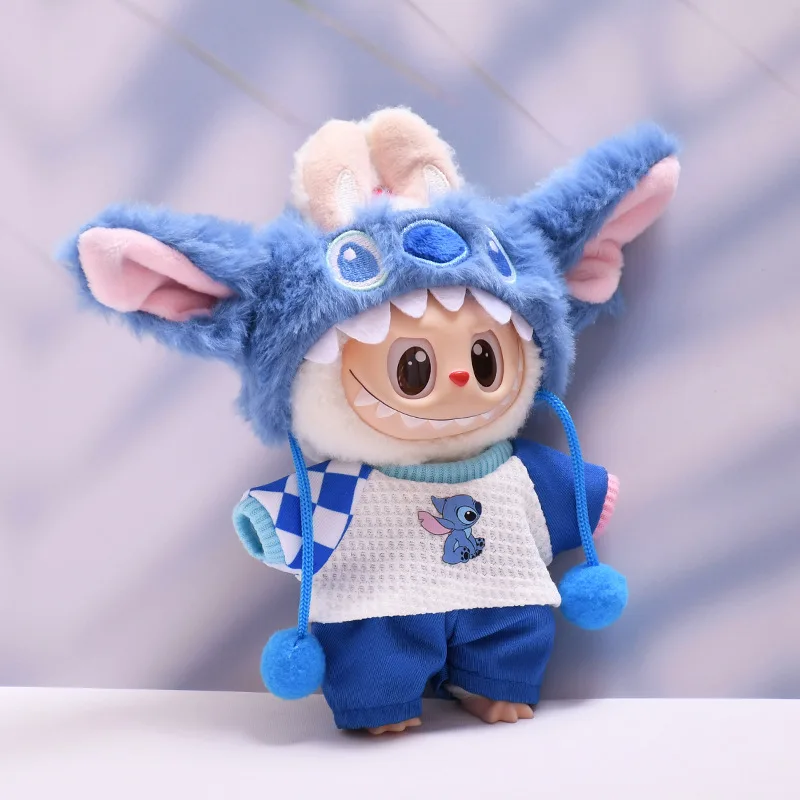 Ropa para muñecas Kawaii Stitch, ropa para muñecas de peluche de 15-17Cm, conjunto de sombrero, repuesto de muñeca, accesorios para muñecas de dibujos animados, ropa para mascotas