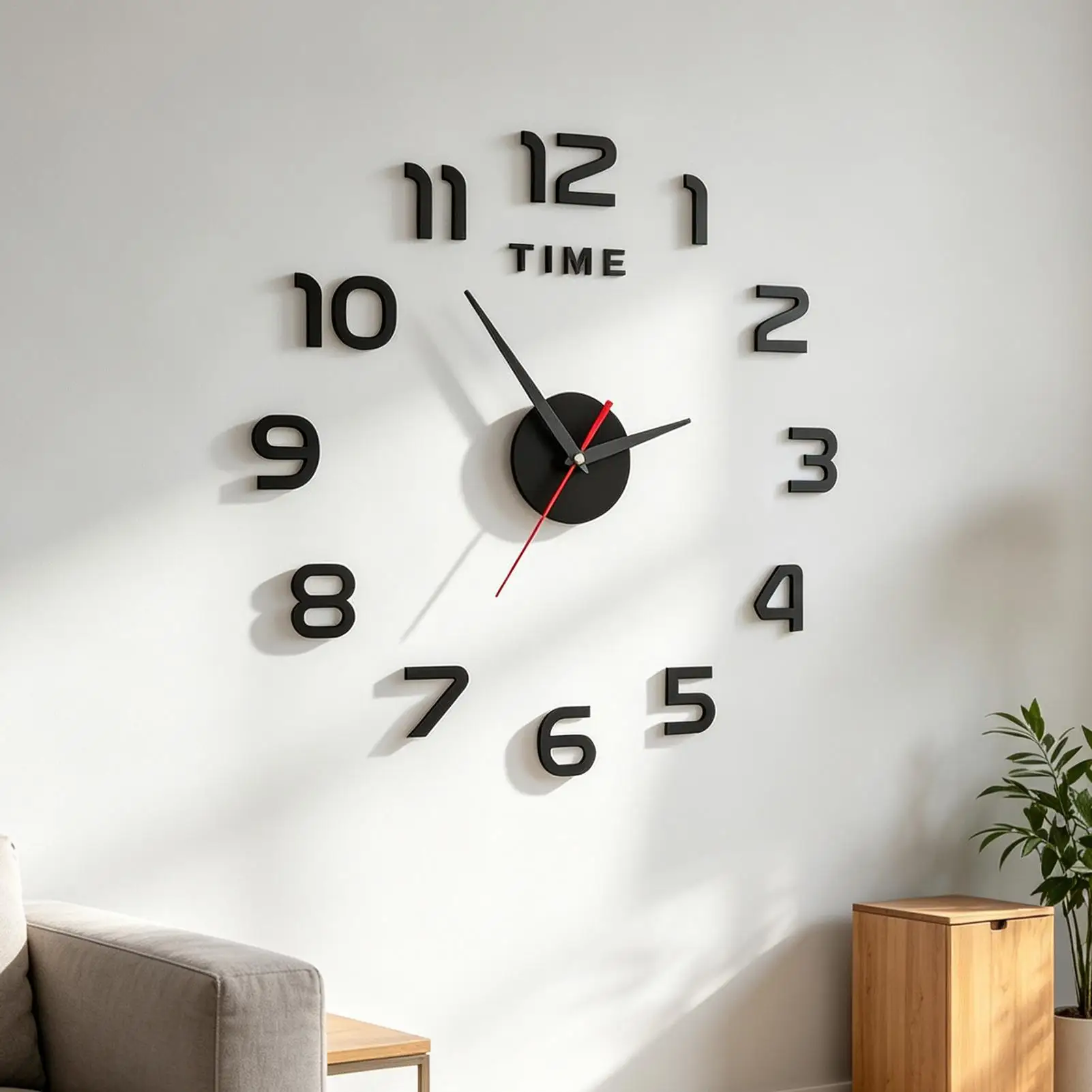Wall Clock 3D Frameless Acrylic Wall Clock Digital Clock Silent Clock for Living Room Bedroom Office home Wall Decoration