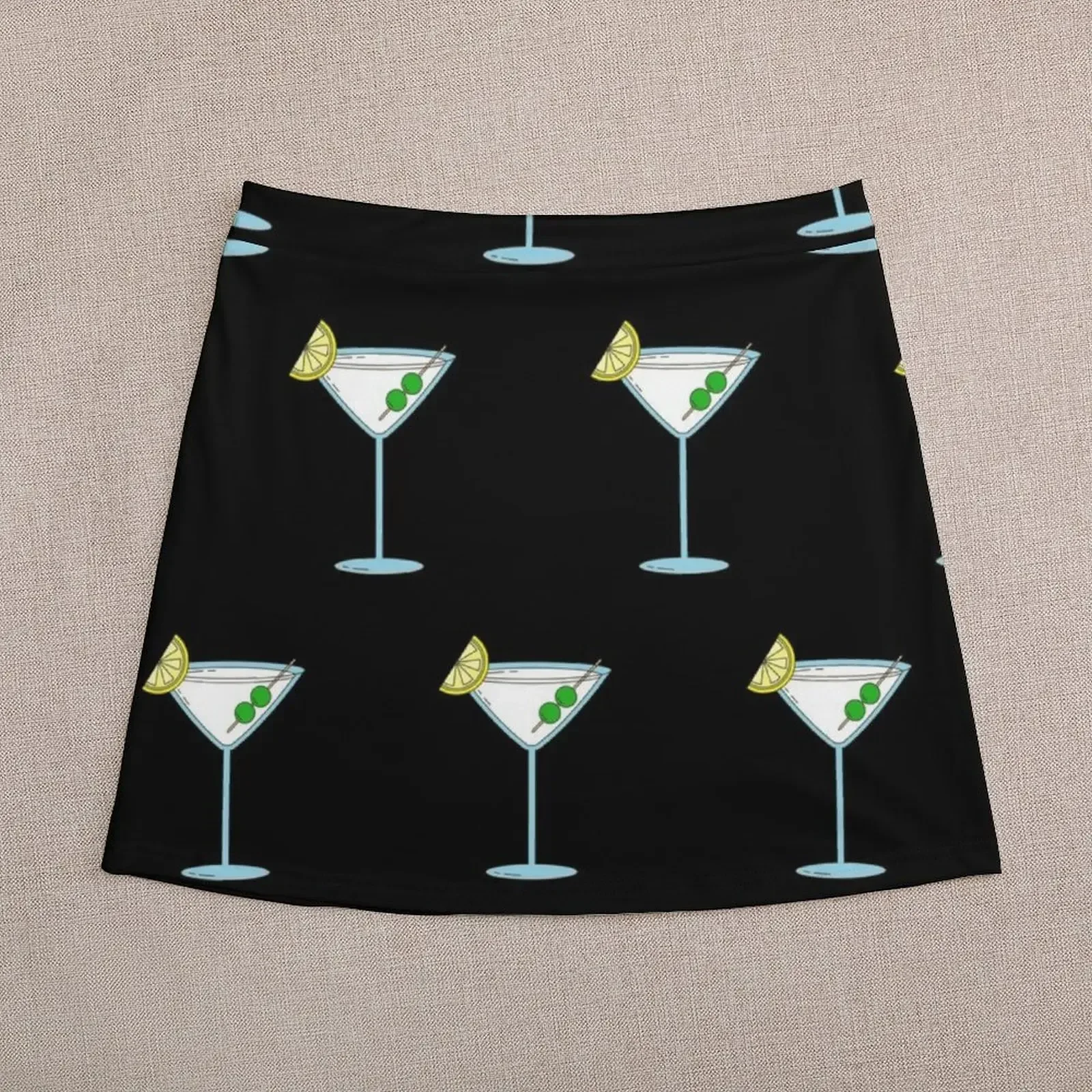 Martini Cocktail Glass Bartender Alcohol Liquor Mini Skirt novelty in clothes elegant dresses for women Women's clothing