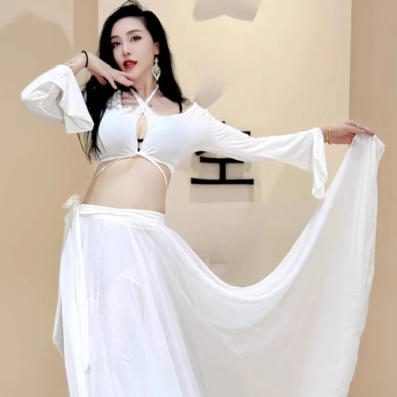 Kostium do tańca brzucha Swegal na zamówienie, strój do ćwiczeń, kostium do tańca orientalnego, imitacja jedwabiu 1300 stopni, duża spódnica z szerokim zamachem.