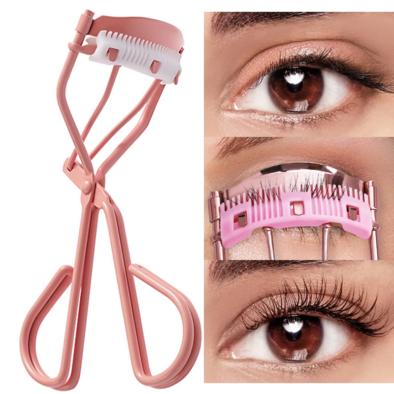 Eyelashes Curler with Built In Comb Separated Eyelash Curler Crimp-free Lashes Stainless Steel Eyebrow Razor Eyelash Eye Makeup