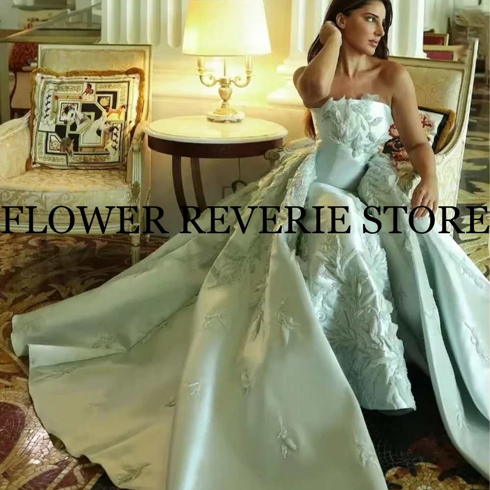 

Customized Evening Dresses Exquisite Simple Classic Simple High quality Applique Pattern Pleat A-line Strapless Long Dresses Fas