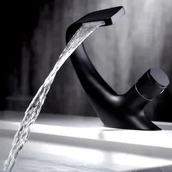 Black Basin Faucet Gray Bathroom Sink Mixer Tap Brass Chrome Wash basin Faucet Single Handle Single Hole Crane For Bathroom