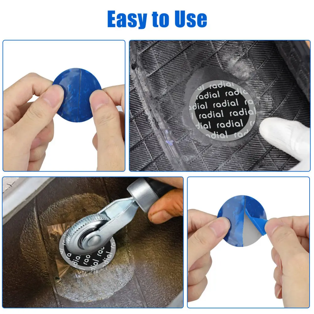 50pcs 57mm Car Rubber Tyre Patches Round Puncture Repair Patches Kit Accessories For Car Motorcycle Bike