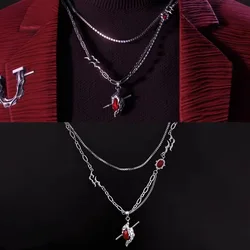 Game Love And Deepspace Sylus Necklace Cosplay Fashion Unisex Heart Pendant Alloy Jewelry Choker Accessories Props