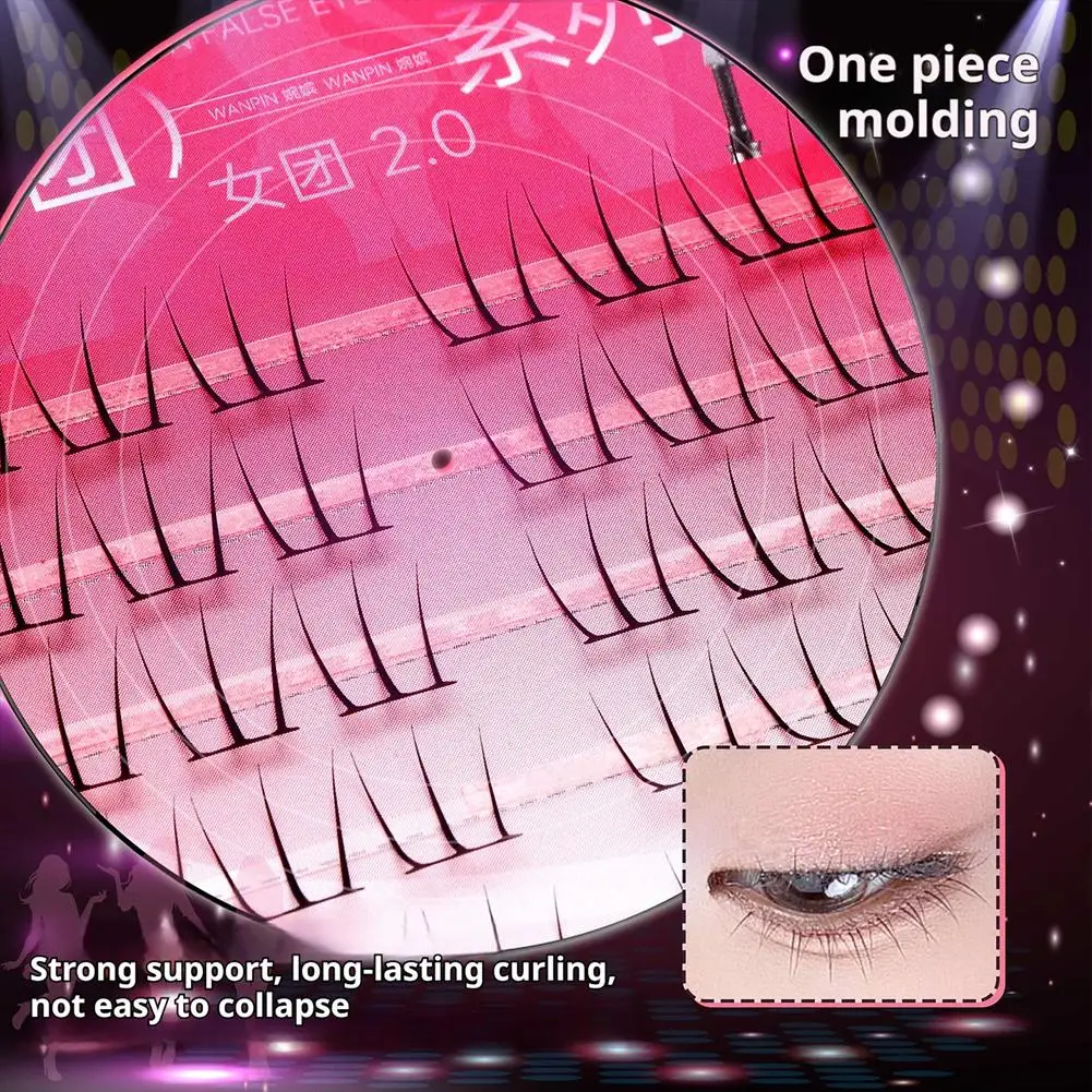 3D False Eyelashes No Glue Korean Natural Volume Lashes Reusable Cluster Lash Set For Daily Party Eye Makeup Beauty Lash Tool