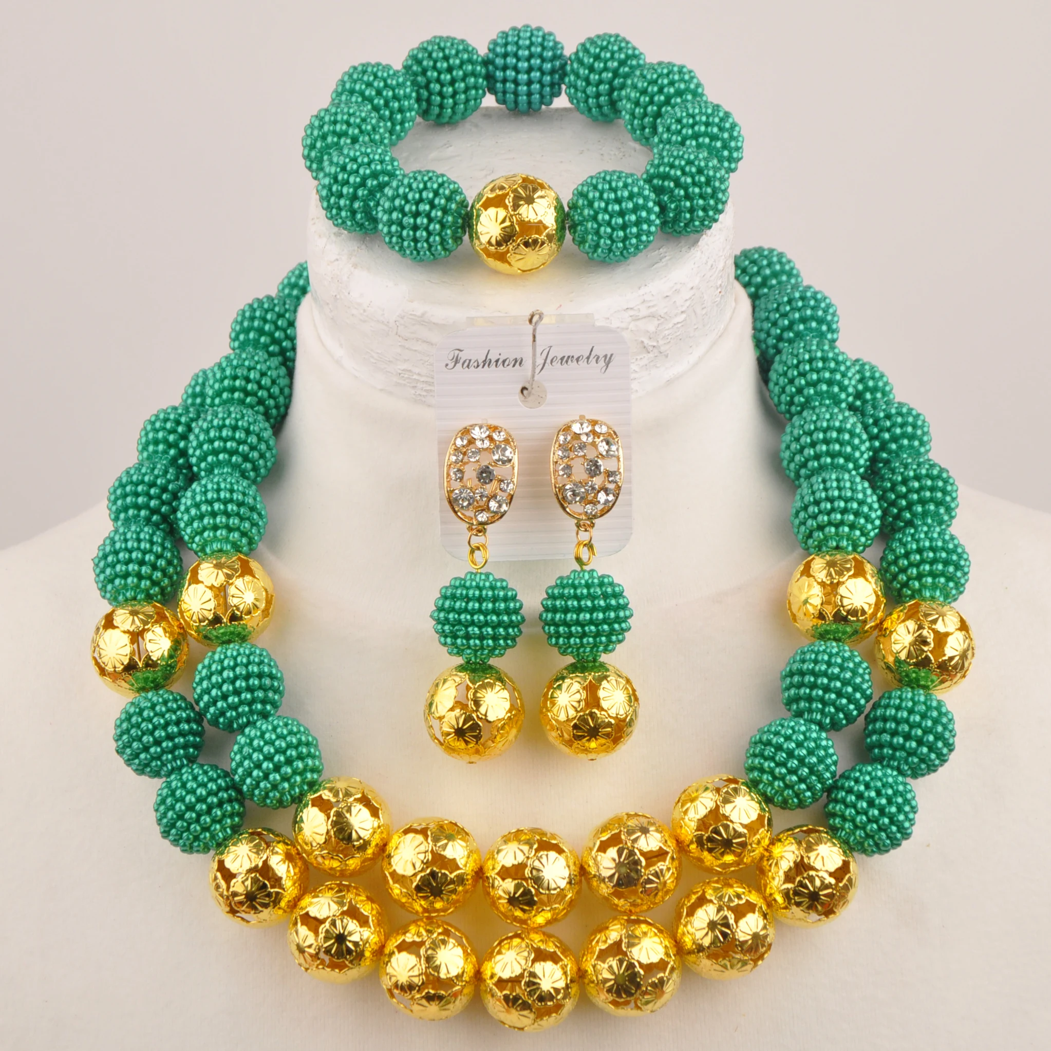 

Laanc Nigeria Wedding collection Teal African necklace jewellery