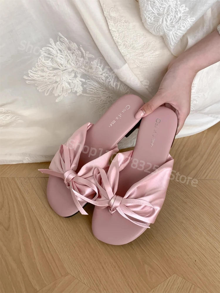 عقدة الصنادل المسطحة المرأة الصيف ملابس خارجية 2025 جديد الجنية مطابقة التنانير نعال شاطئ الكورية Sle كعب منخفض #4