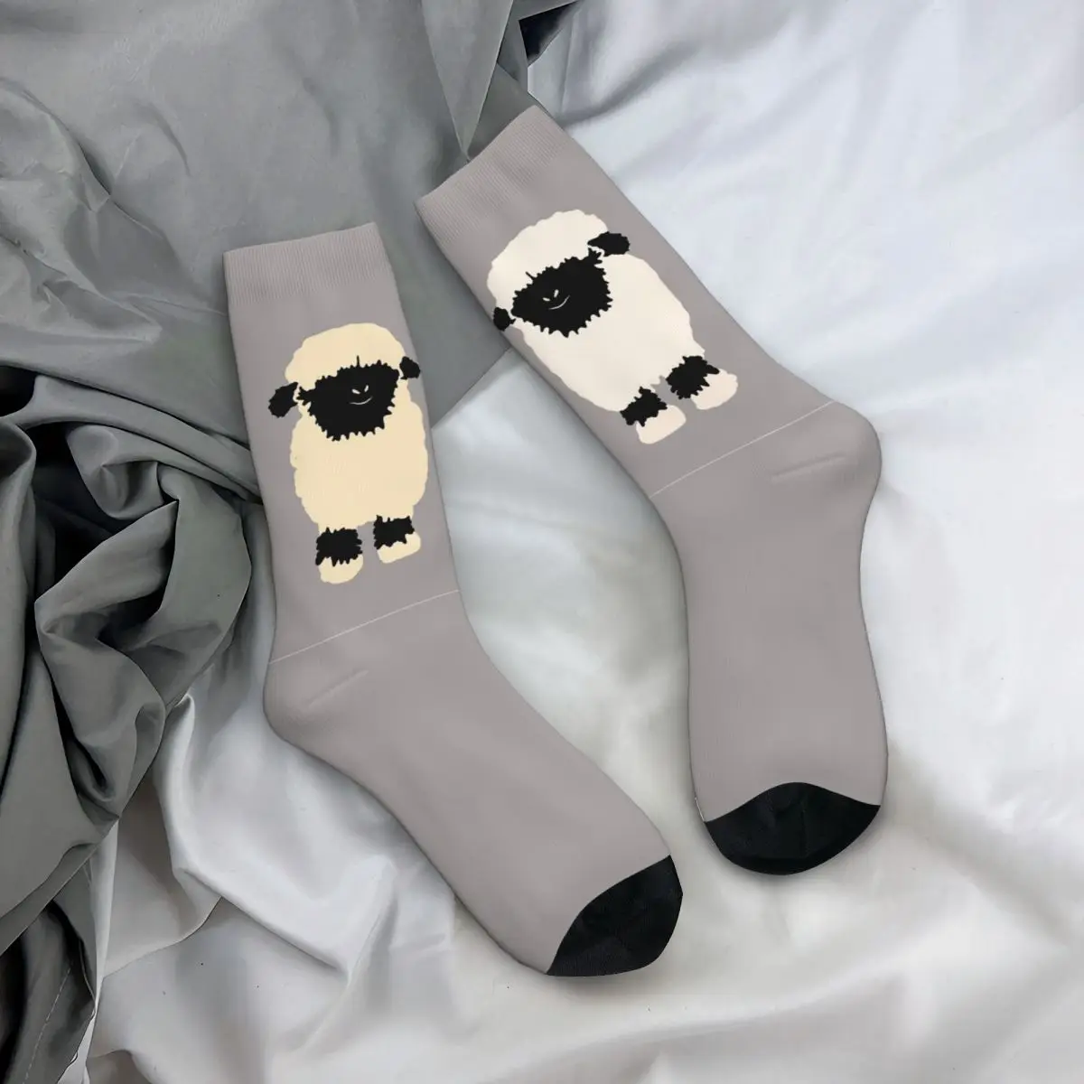جوارب Valais Black Nose Sheep Friends جوارب Harajuku الممتصة للعرق طوال الموسم جوارب طويلة إكسسوارات هدية عيد الميلاد