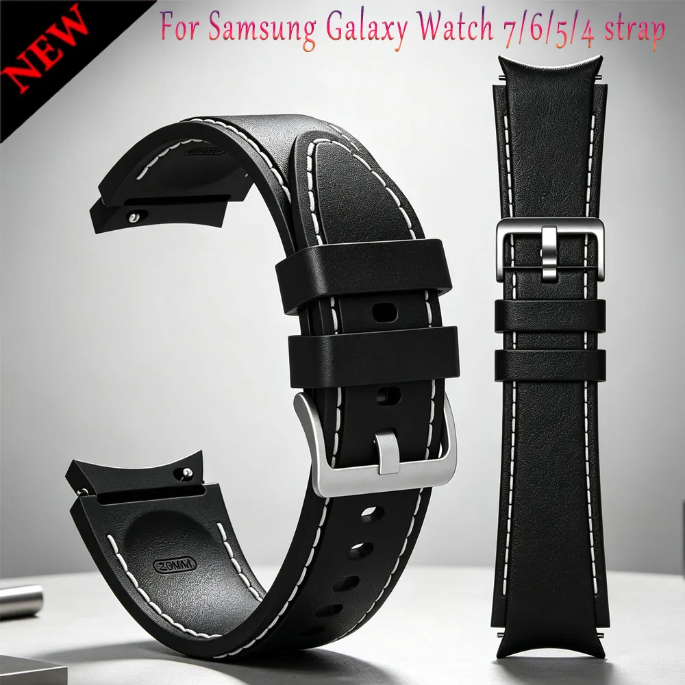 Nahtloses Silikonarmband für Samsung Galaxy Watch 7 6 5 4 FE 40/44mm Sportarmband Galaxy Watch 6 Classic 43/47mm 5 Pro 45mm