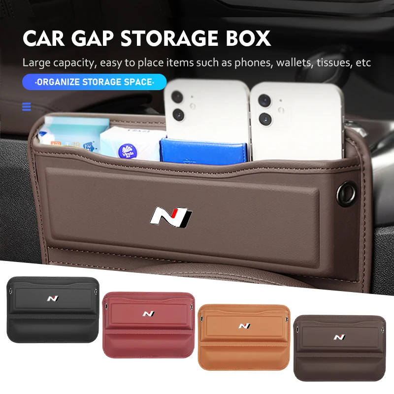 Car Console Side Seat Gap Filler Front Seat Organizer Accessories For Hyundai N Nline Tucson Kona Sonata Veloster i20 i30