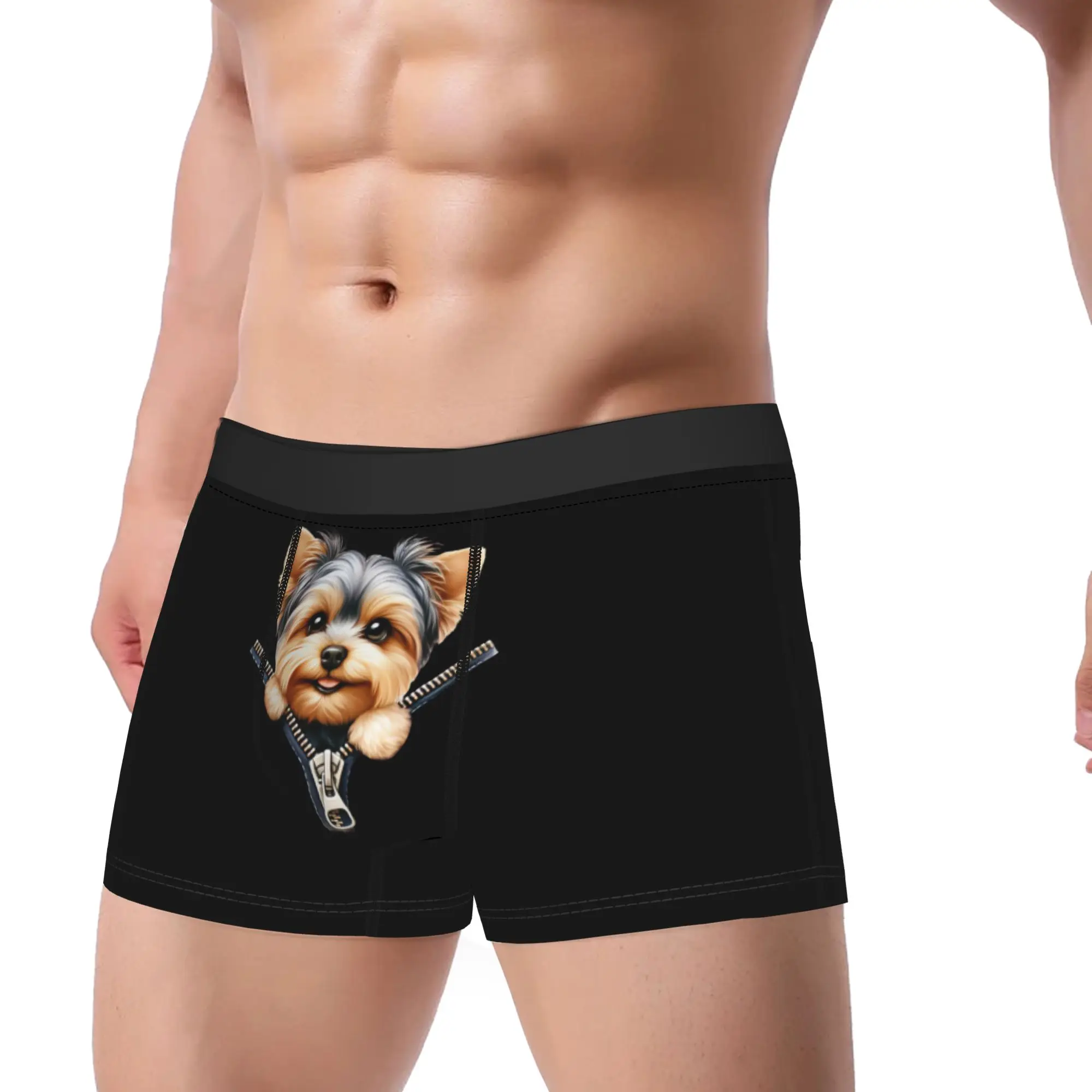 Yorkshire Terrier Dog Lover Cute Puppy Zipper Merch Boxers Briefs Novelty Underwear  Boxer Pants Gag Gift For Man