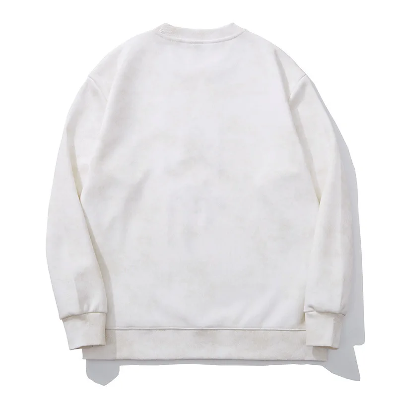 Men Crewneck Sweatshirt Vintage Embroidery Hoodies Chinese Character Casual Sweatshirt Women Cotton Harajuku Autumn Streetwear