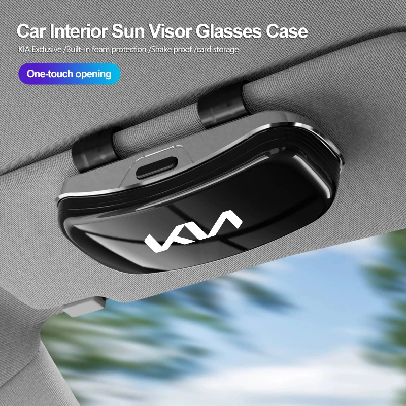 شعار السيارة الشمس قناع نظارات حافظة النظارات الشمسية تخزين هدية صندوق لكيا سبورتاج Seltos سورينتو ريو كرنفال بوريغو Ceed Niro EV6