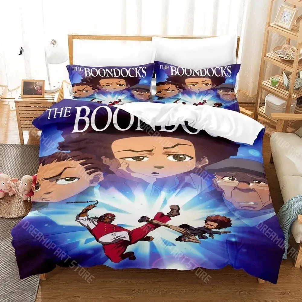 3D Printed Boondocks Bedding Set for Boys Girls Duvet Cover And Pillowcase Included Twin Queen King Full Single Double Sizes
