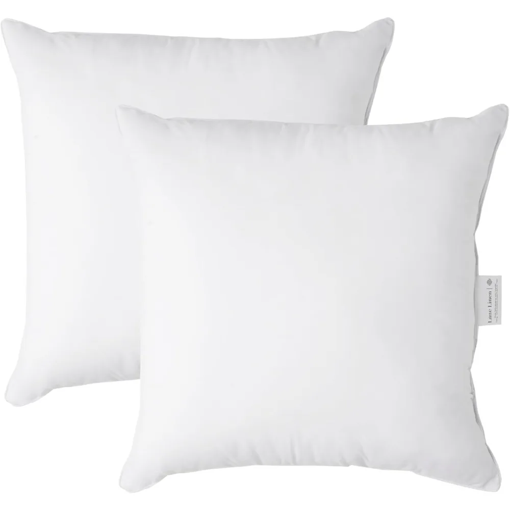 

White 26x26 Inch LANE LINEN Throw Pillow Inserts, Set of 2, Plush and Decorative Inserts for Pillow Covers, Ideal for Couch