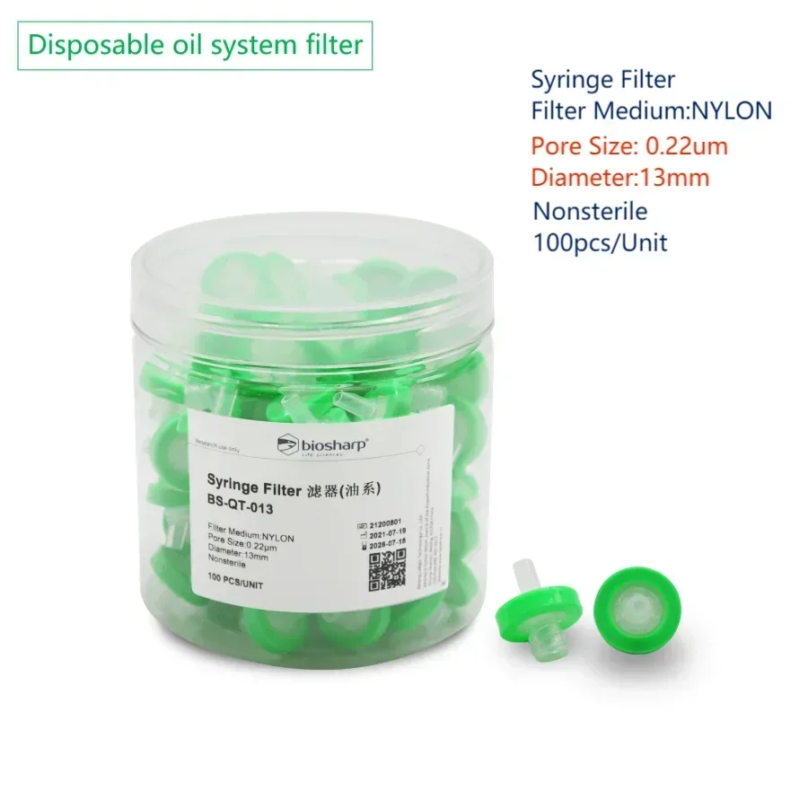 

Biosharp Disposable Oil Filter / Water Filter High-quality Material Nylon Membrane/MCE Membrane for Chemical Experiments